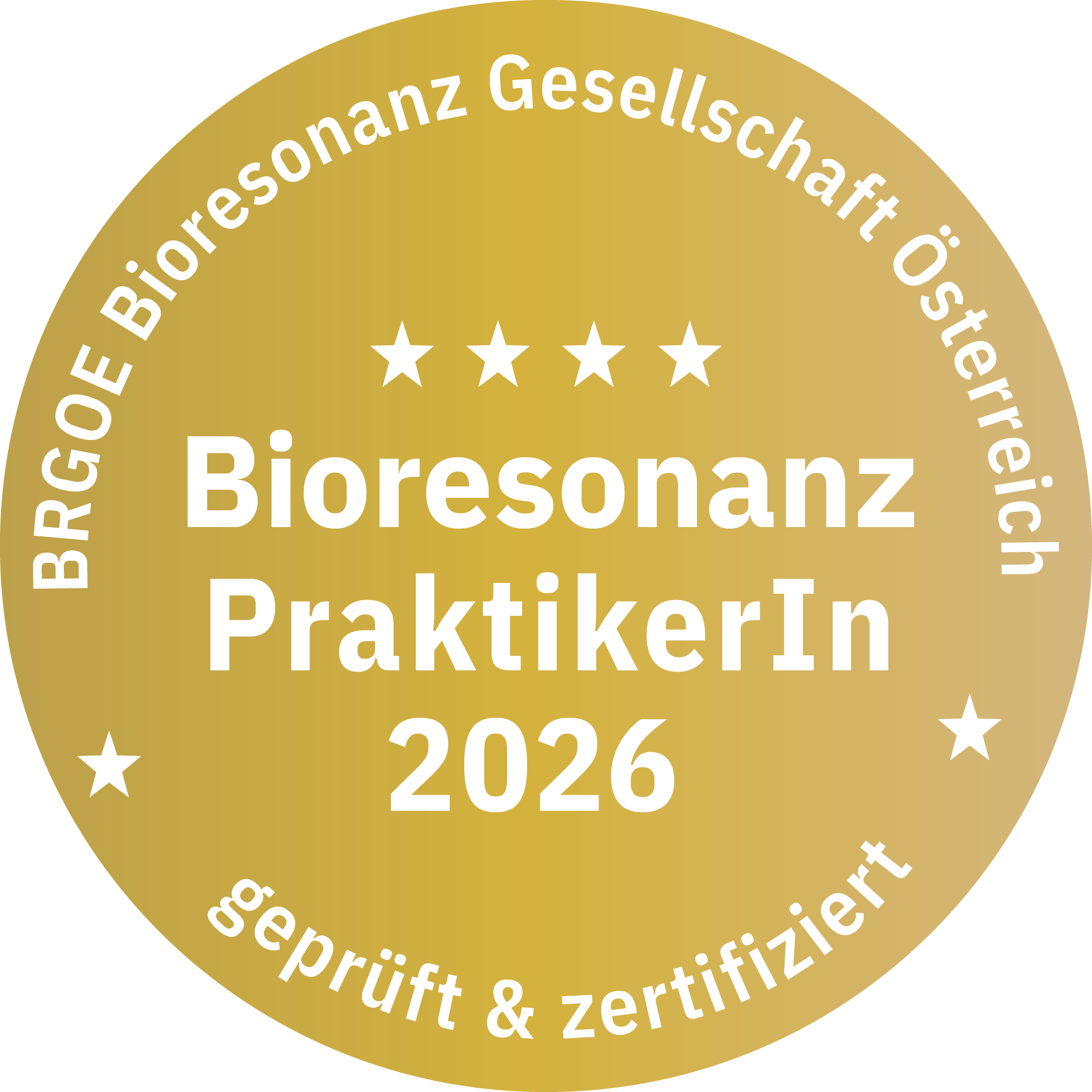 HOLOSAN Bioresonanz Prüfsiegel GOLD 2026 Holosan Bioresonanz Praktikerin Gold 2025